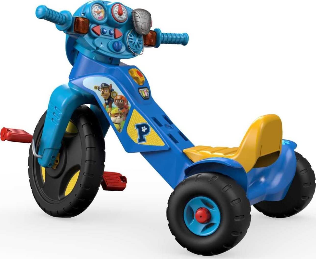 Fisher-Price PAW Patrol Toddler Tricycle Lights & Sounds Trike Toy Bike with Handlebar Grips & Storage for Preschool Kids Ages 2+ Years 24hrsmart